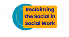 the words reclaiming the social in social on a yellow background 