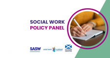social work policy panel with sasw scottish government and social work scotland logos. 