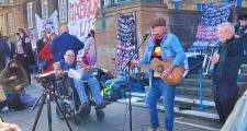 A recent protest against the welfare cuts
