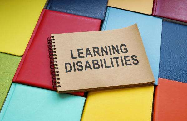 Notepad with 'Learning disabilities' written on cover