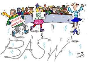 Season's Greetings card by Harry Venning for the BASW fundraiser