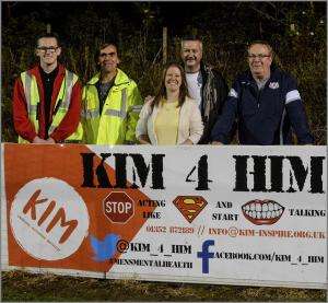 Andy Matthews (back) with members of Kim 4 Him World Suicide Prevention Day