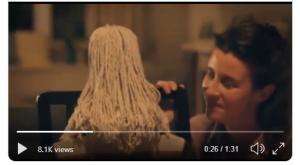 Screenshot from the advertising video which has now been withdrawn Mop head, Little Acorns Fostering, advertising, private fostering, apologise