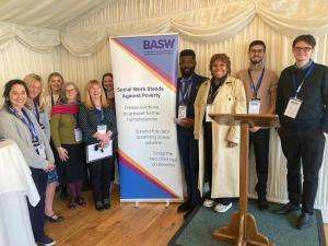 BASW members at BASW's anti-poverty event at Westminster